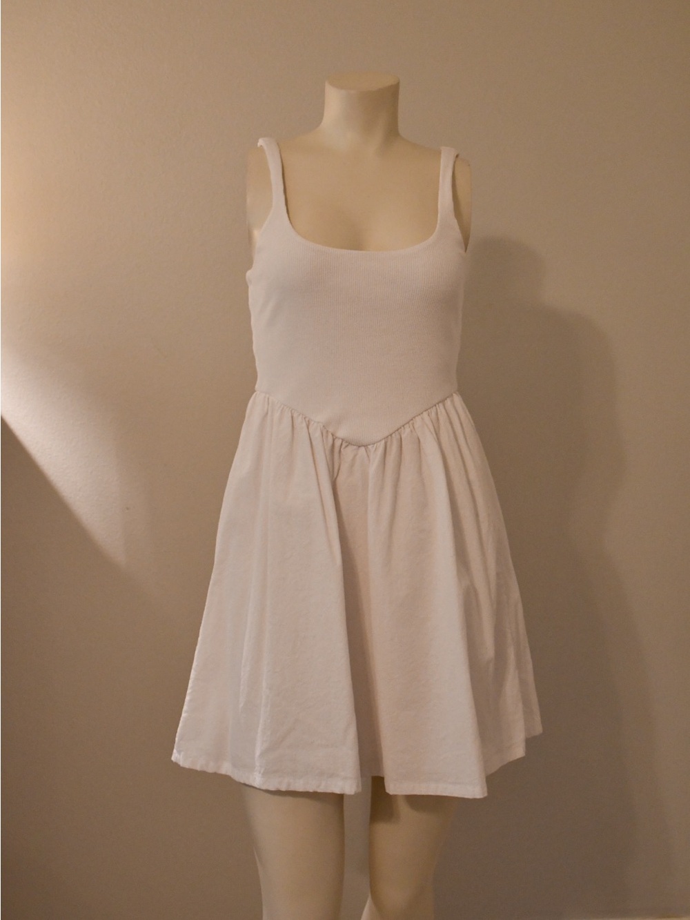 No Boundaries White Scoop Neck Mini Dress XS